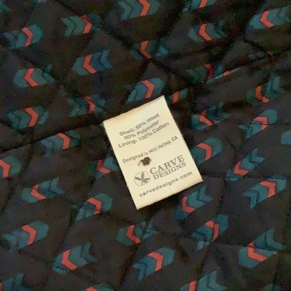 CARVE DESIGNS Red Festive Wool Blend Pea Coat M - Picture 8 of 11